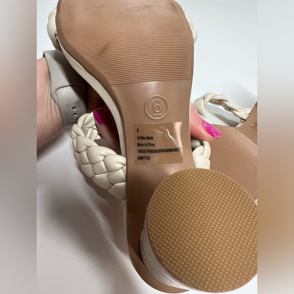 A New Day Women's Basil Mule Heels in Cream NEW Size 6 Braided Heeled Sandals - Picture 6 of 9